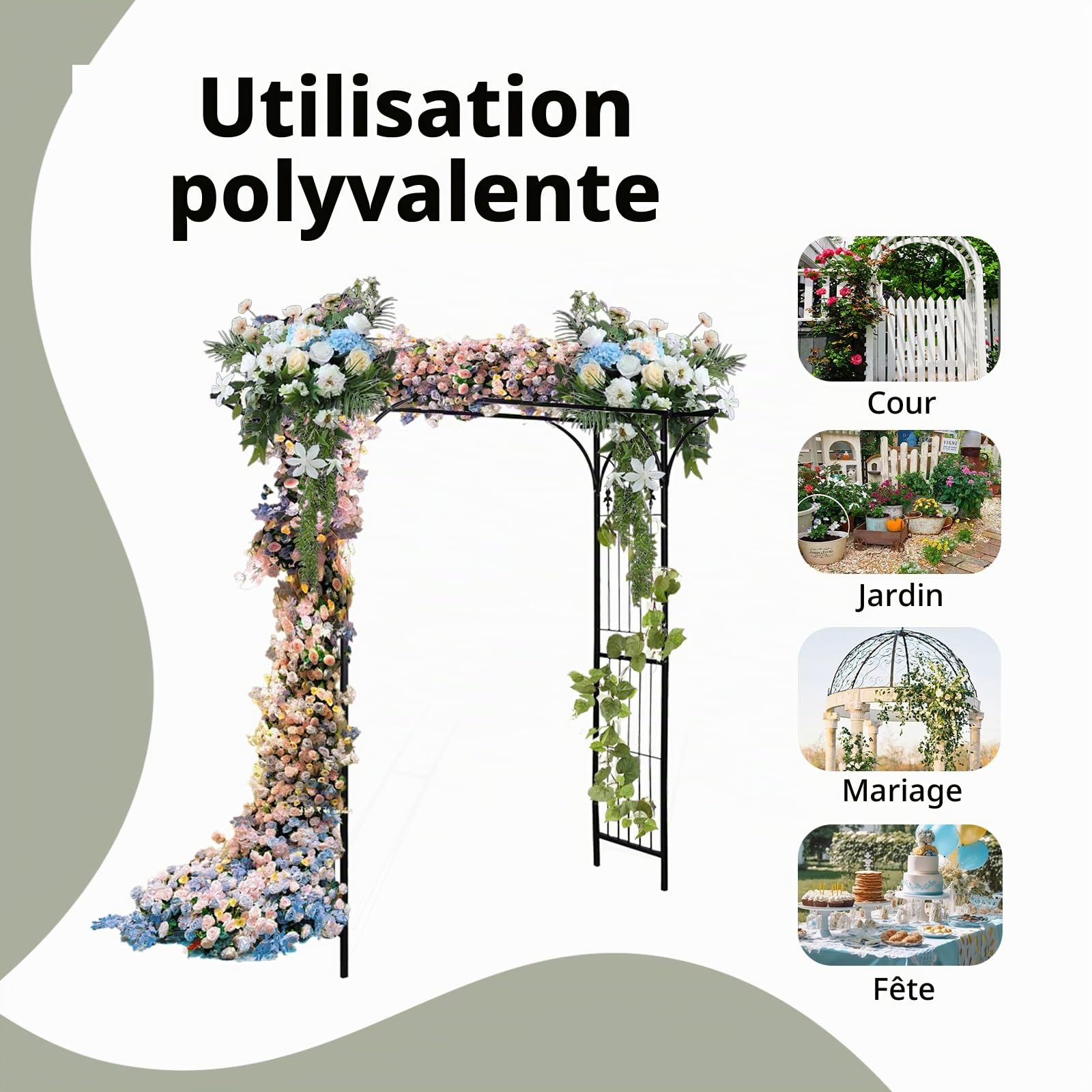 vidaXL Arche de Jardin 200x52x204 cm