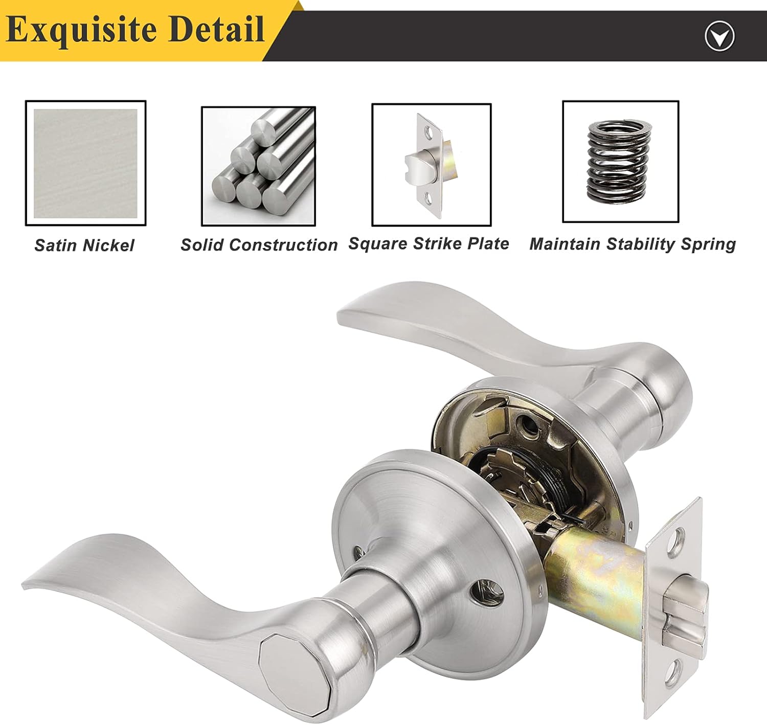 Exсluѕіvе Dіѕсоunt 🔥 Probrico Wave Style Passage Door Levers Hall Closet Handles Keyless Interior Door Leversets in Satin Nickel, 10Pack