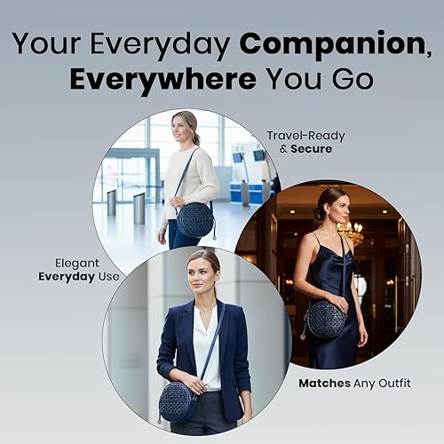 Miniatura 5 de Bolsos cruzados redondos de cuero genuino para mujer, bolso bandolera para mujer, bolso cruzado de moda casual