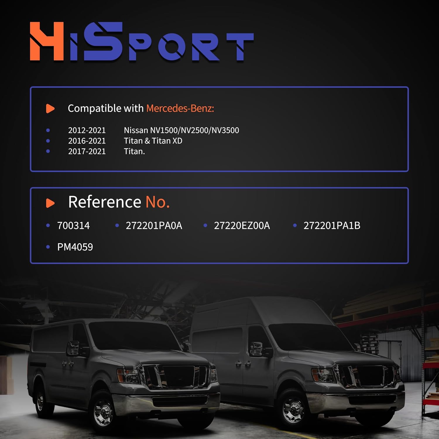 HiSport HVAC Heater Blower Motor Assembly with Fan, Compatible with Nissan NV1500 NV2500 NV3500 2012-2021 Titan XD 2016-2021, Replaces Part# 700314