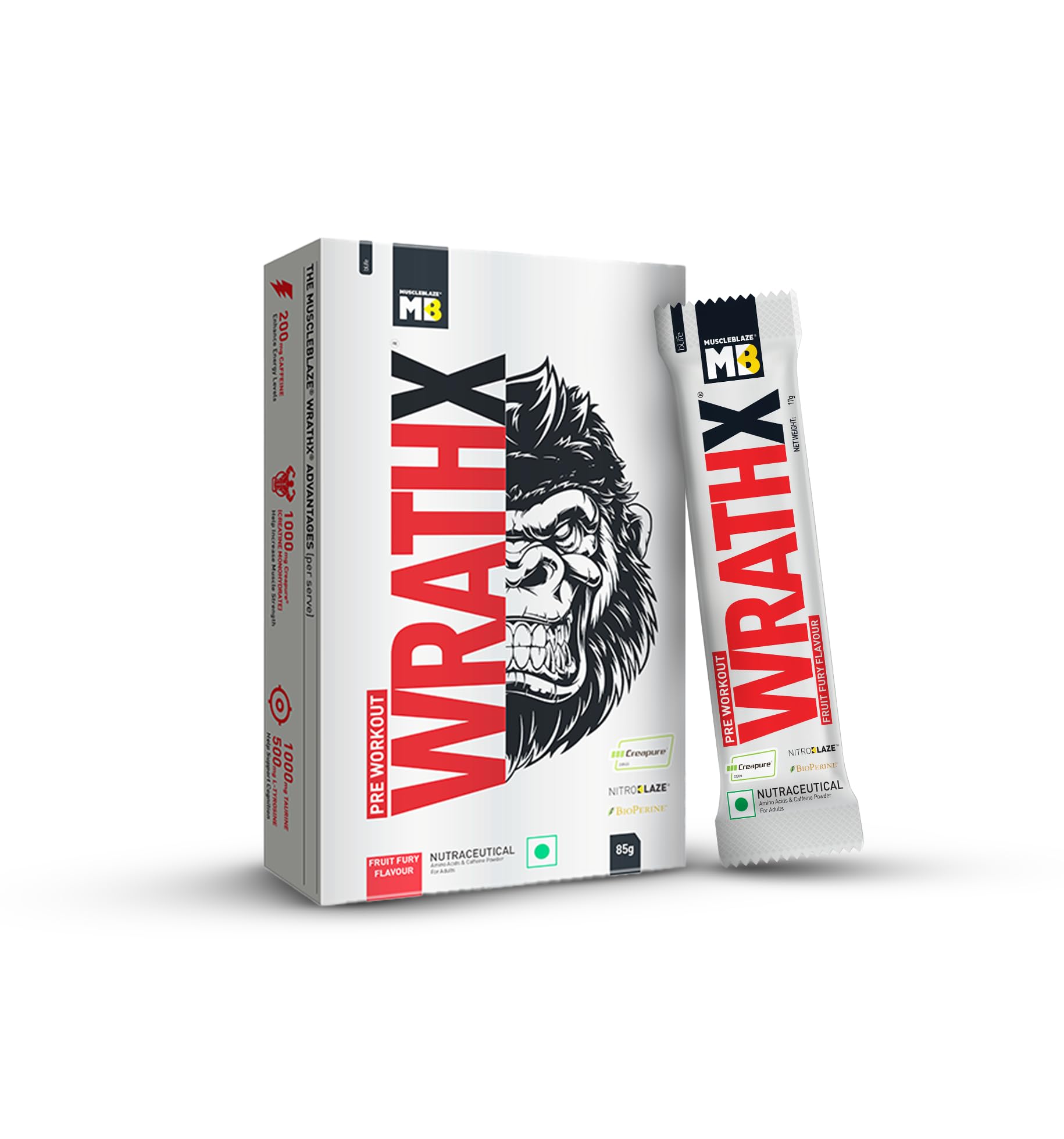 MuscleBlaze Pre Workout WrathX Powder, Natty Berries, 540g | 30 Servings — Amazon image 21