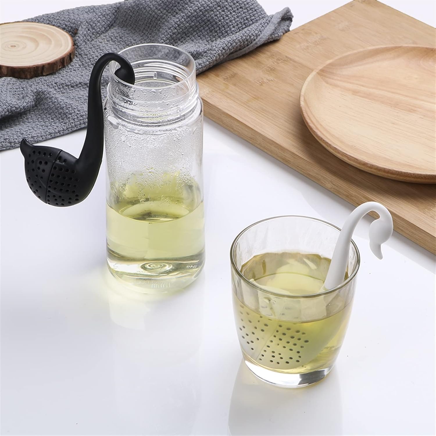 Tea Filters Filter Tea Tools Infuser Herb Spice Diffuser Accessories Swan Loose Strainer(White)