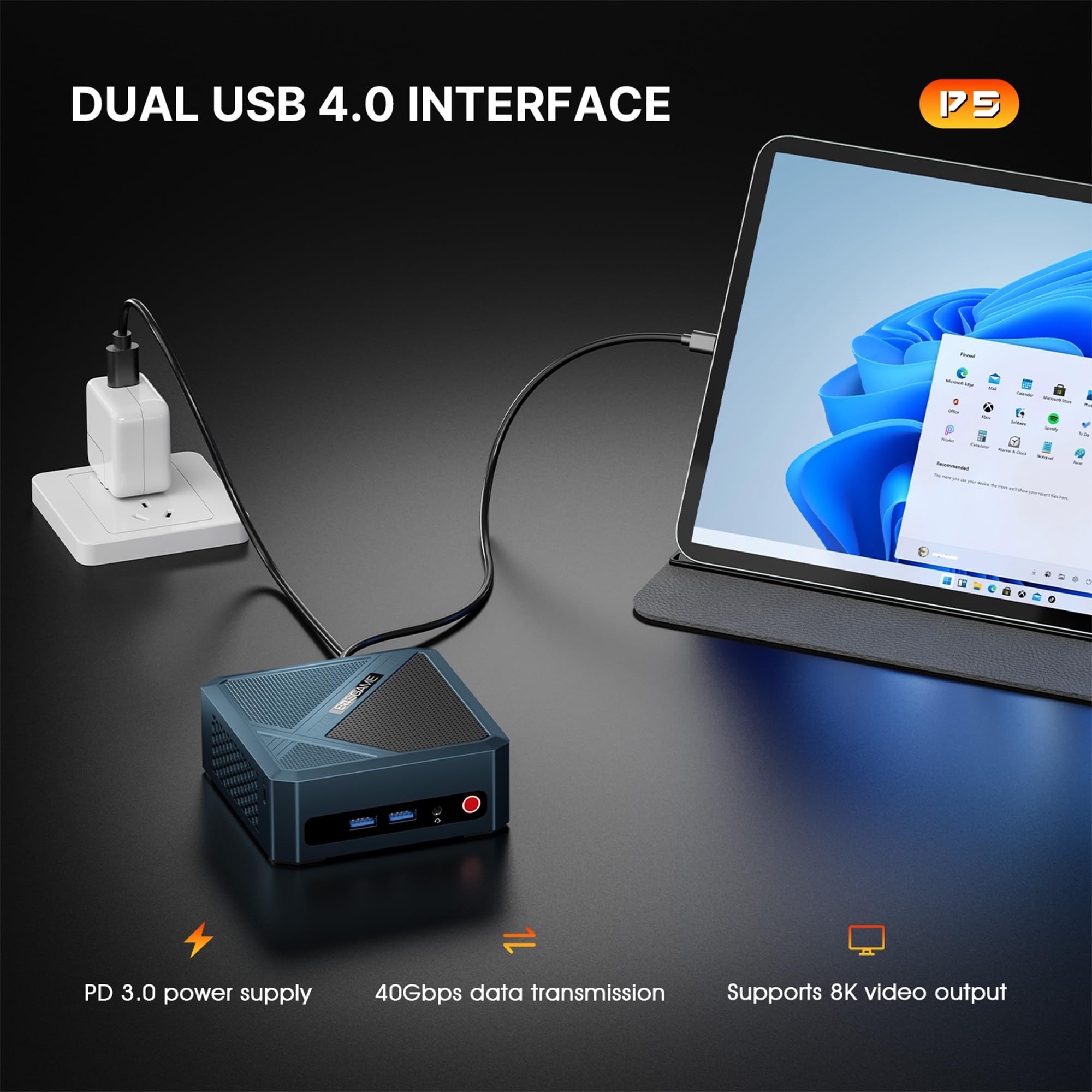 BOSGAME P5 Mini PC Ryzen 5 6600H(Up to 4.5GHz) 24GB DDR | B2B