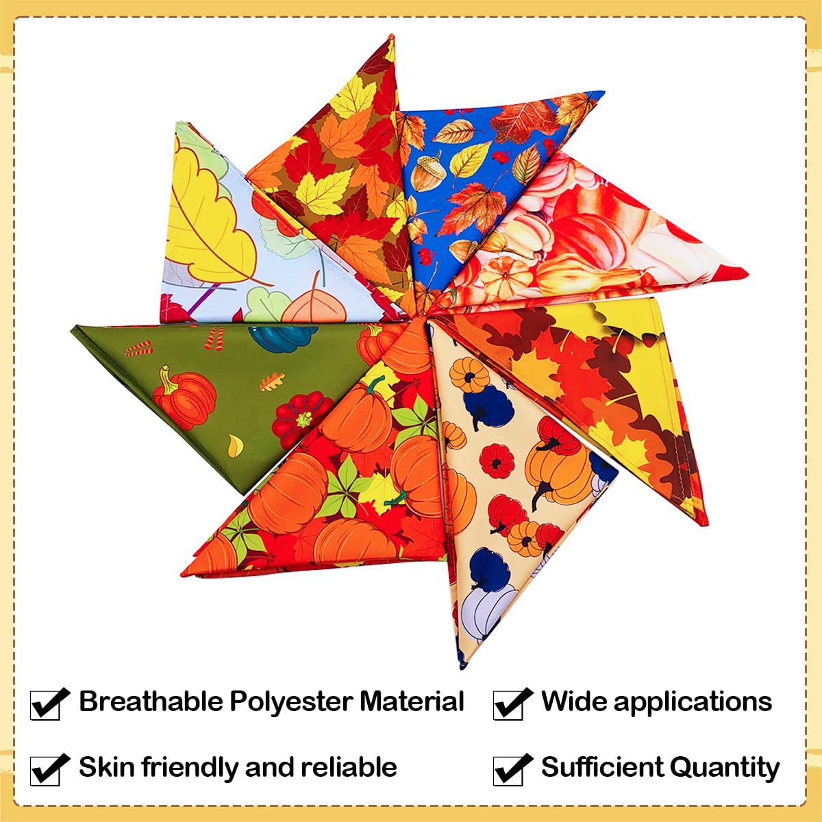 Lot de 100 bandanas pour chien - Motif feuilles - Motif forêt d'automne - Foulards triangulaires pour garçons et filles de petite et moyenne taille