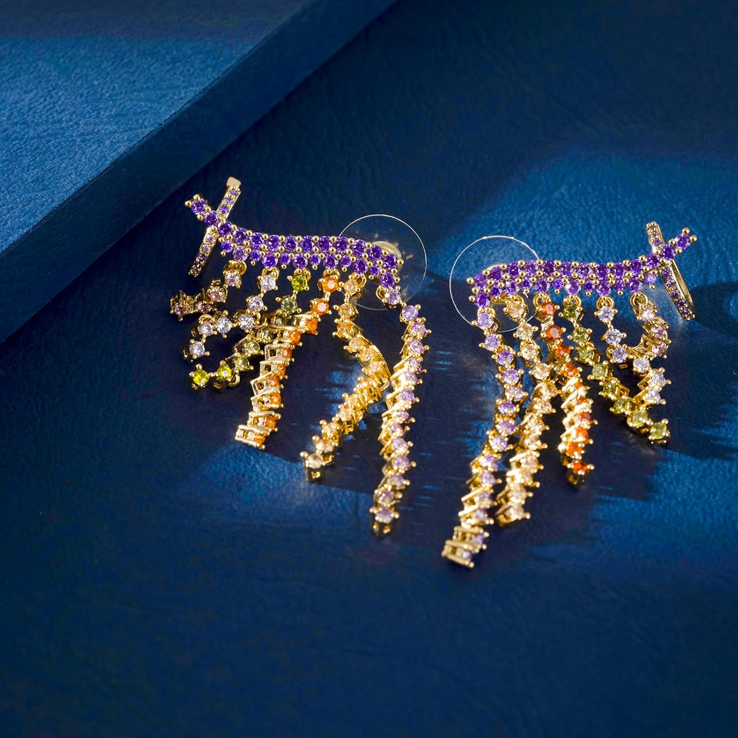 Star Crystal Ear Cuff Earrings for Women Rhinestone Ear Climber Earrings Cubic Zirconia North star Ear Crawler Earrings for Mom Wife - Image 7