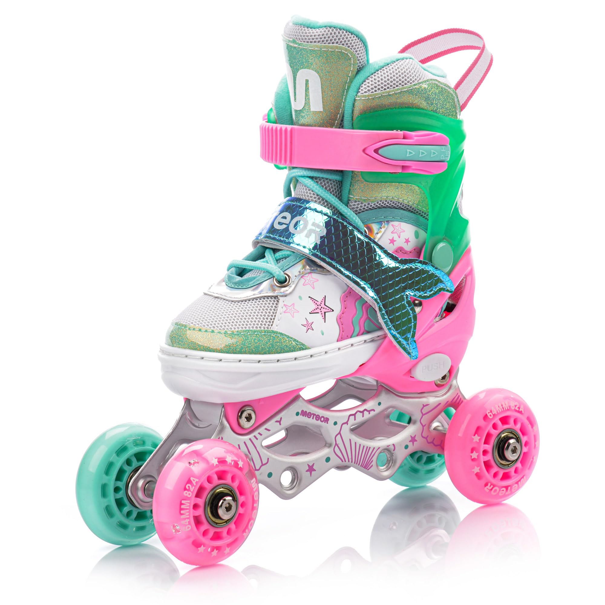 meteor Adjustable Shoe 4-in-1 Kids Skates, Beginner Quad, Inline & Ice Skating Set, Children’s Roller Boots, ABEC 7 - Image 4