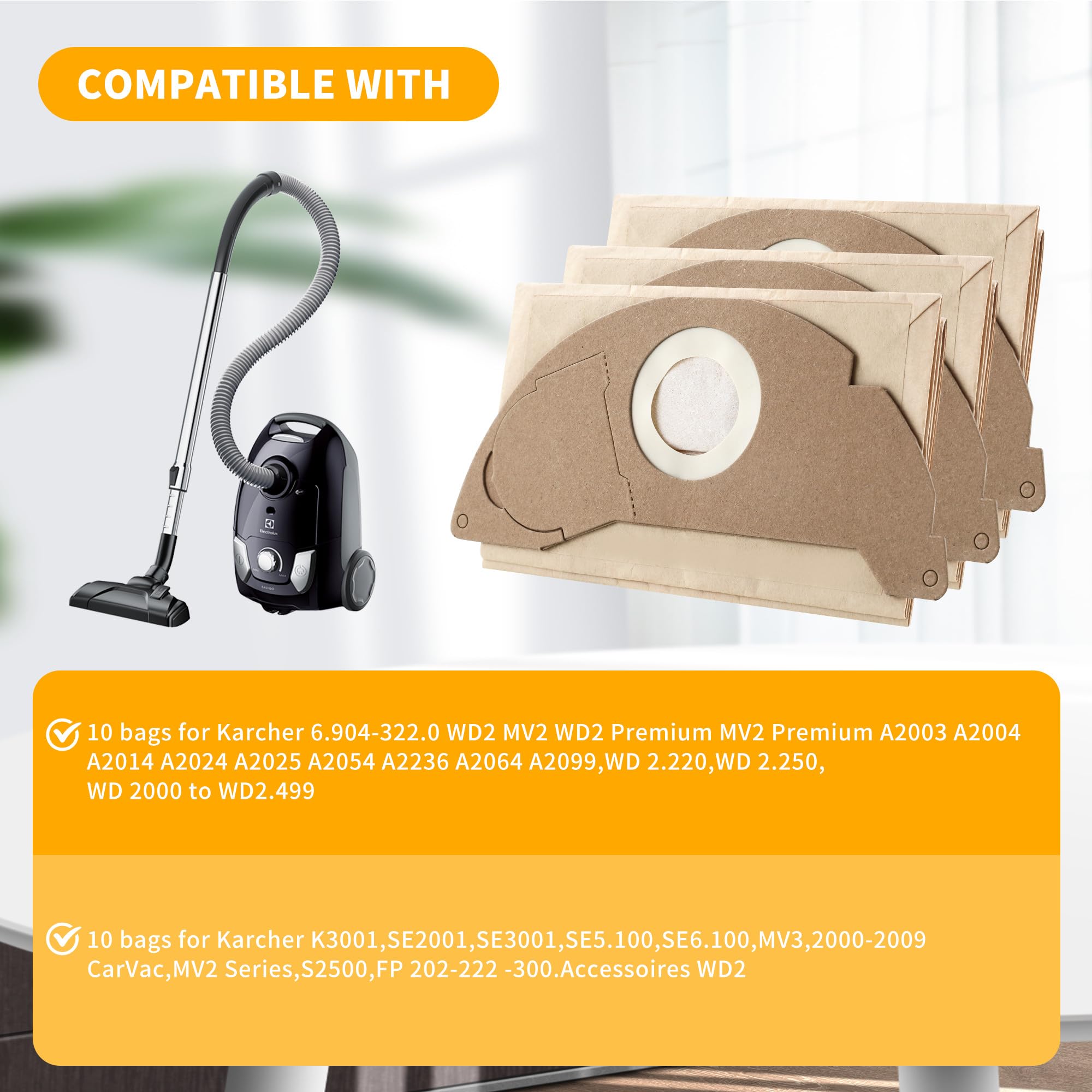 Wd2 Karcher Sacs D'aspirateur Karcher MV2