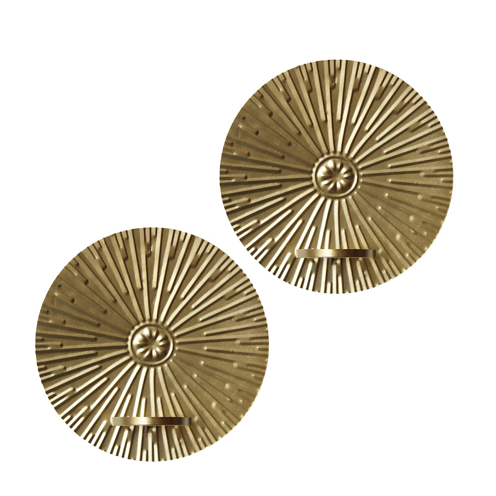 Candle Holder Wall Sconce Sculpture Metal Wall Mounted Candle Sconce Holders Wall Decorative Accents Set of 2 Gold,Gold f,Large