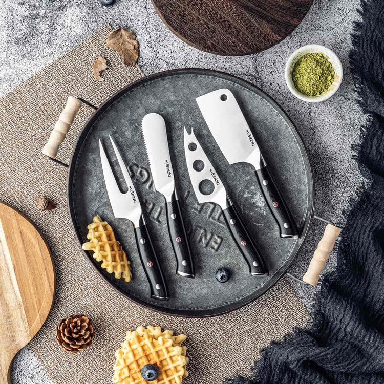 Seido Knives Shujin 4-Piece Charcuterie & Cheese Knife Set – Master Every Slice & Spread with Precision Elegance