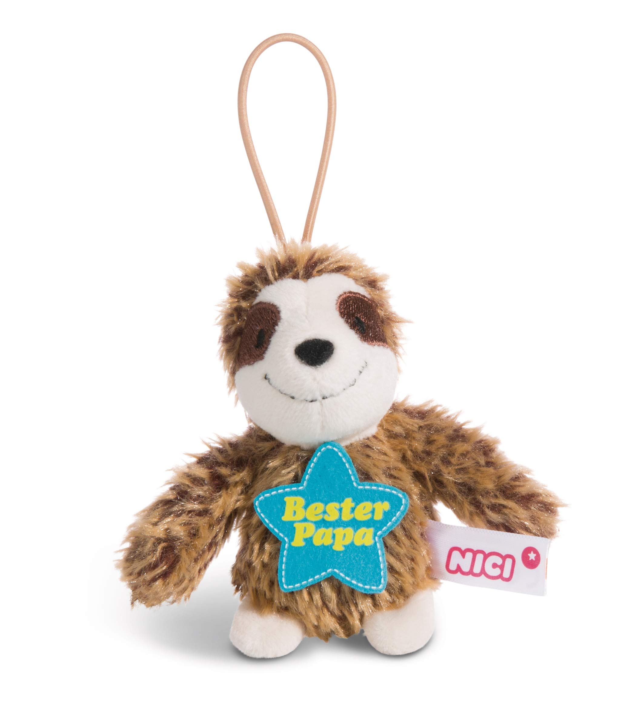 NICI 44851 Anhänger Faultier mit Spruch Bester Papa 8cm mit Loop, braun