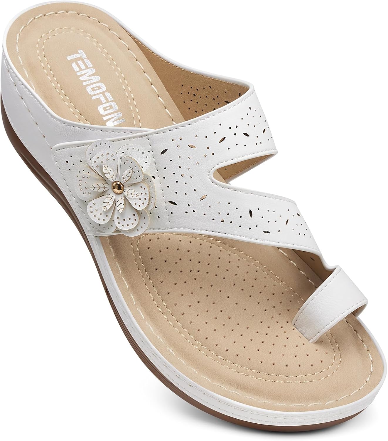 TEMOFON Flip Flops for Women Dressy: Comfortable Walking Summer Sandals Woman 2025 – Slip On Split Toed Thong Sandal