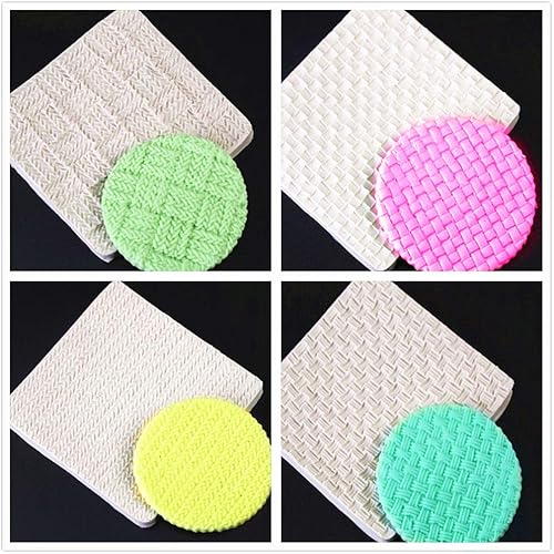 Miniatura 3 de JeVenis Juego de 5 mini suéter de punto para fondant, textura de ganchillo, decoración de tartas, tapete de impresión para baby shower, fiesta,