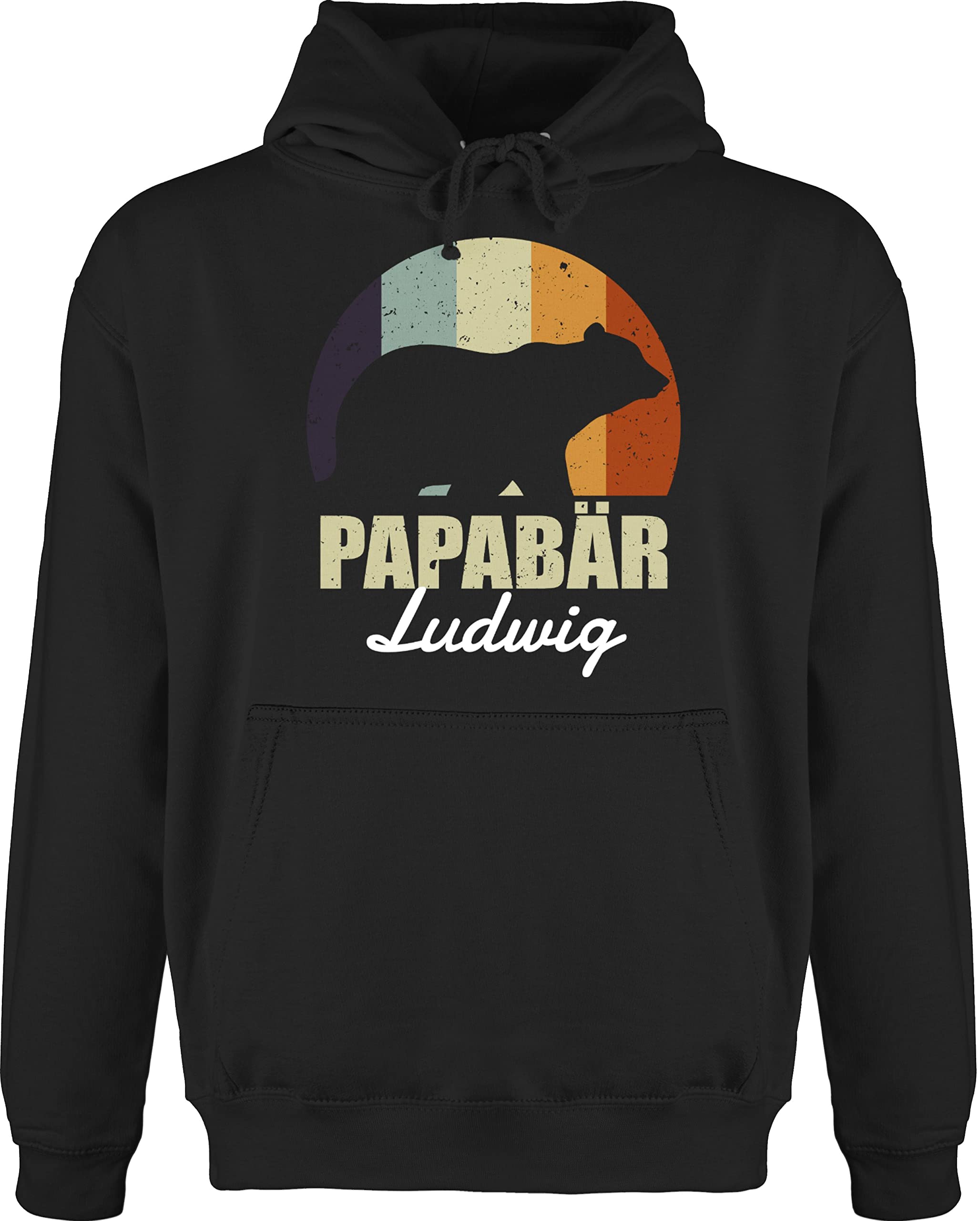 Geschenk mit Namen personalisiert by Shirtracer - Hoodie Herren Pullover Männer - zum Vatertag - Papabär Bär Papa Vater