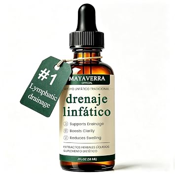 MayaVerra Drenaje Linfatico Gotas, Maya Verra Drenaje Linfatico, Lymphatic Drainage Drops with Cleavers, Red Clover, Stillingia Root & Prickly Ash Bark, Reduce Bloating & Puffiness - 2 OZ 1 PCS