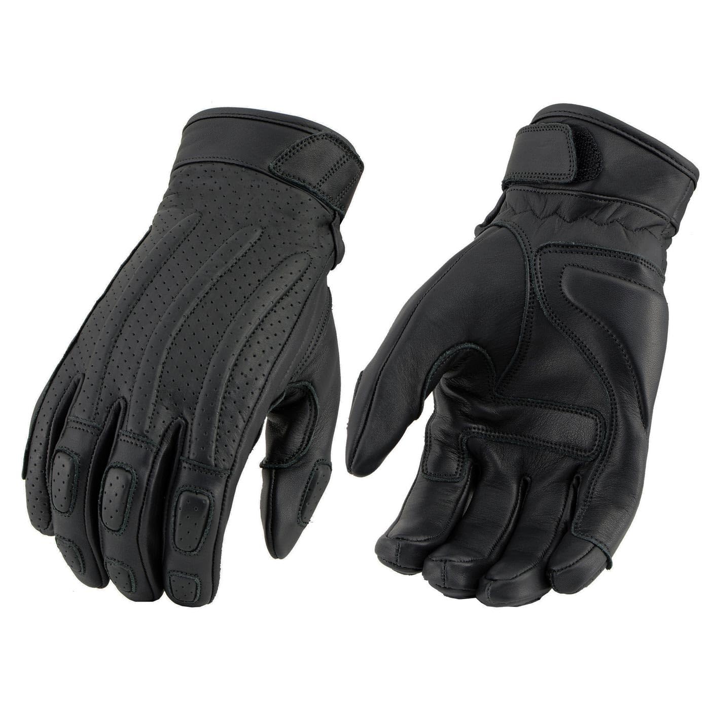 Milwaukee Leather Men's Premium Leather Motorcycle Racing Gloves - Hand Protection, Gel Palm, Adjustable Fit - 3X