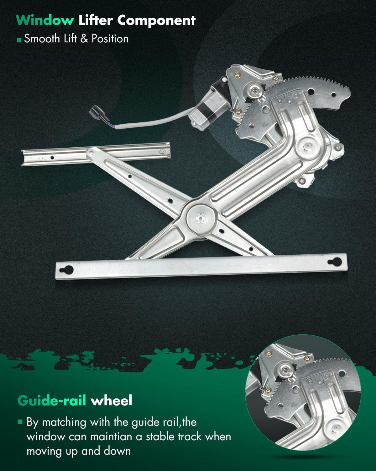 SCITOO Rear Left Driver Side Power Window Regulator with Motor Fit for 2002-2008 for Dodge for Ram 1500,2003-2009 for Dodge for Ram 2500,748-560