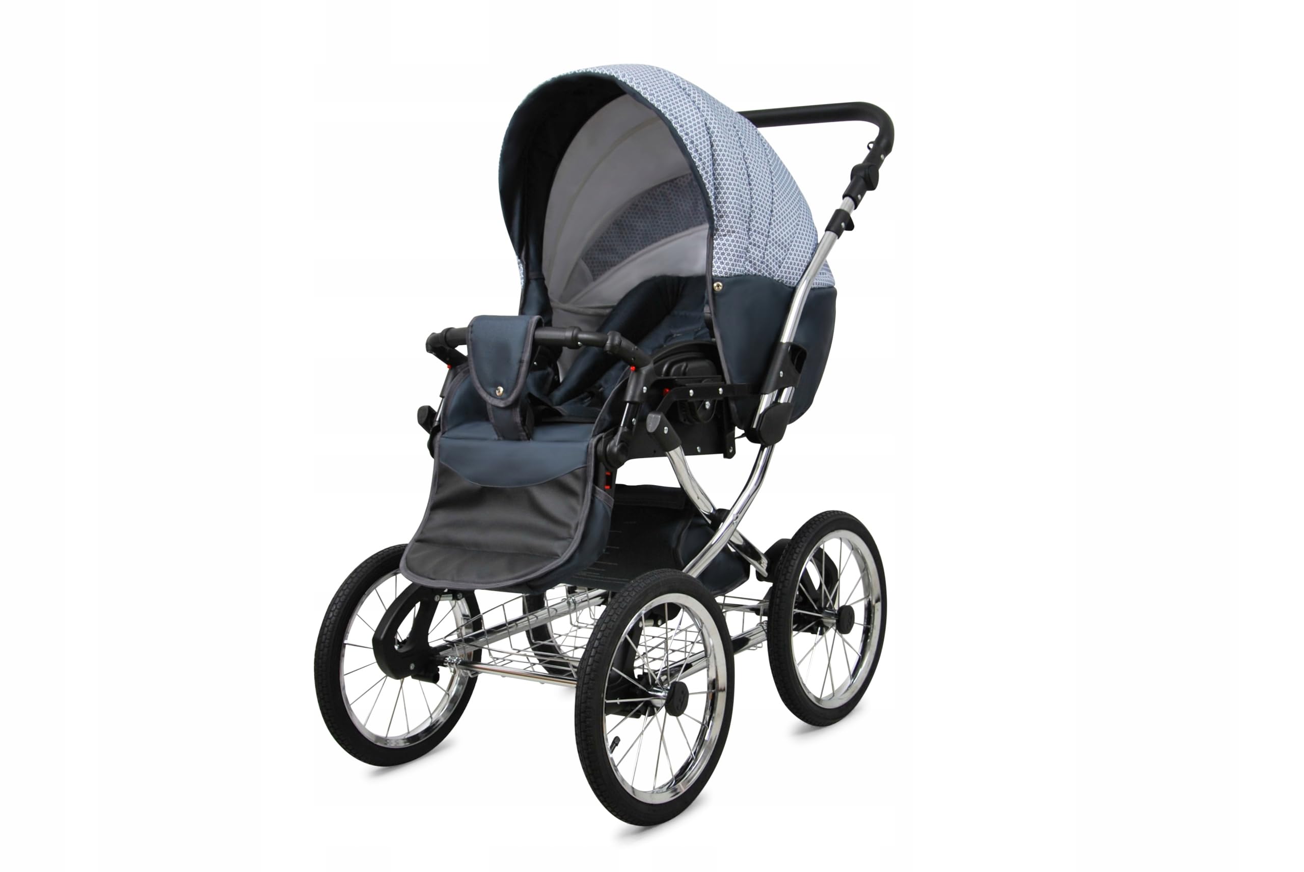 BabyLux® Wózek dziecięcy kompletny zestaw 2 w 1 - Margaret Exclusive - w tym gondola dla niemowląt, wózek dziecięcy system kombinowany, torba do przewijania, pokrowiec przeciwdeszczowy, moskitiera