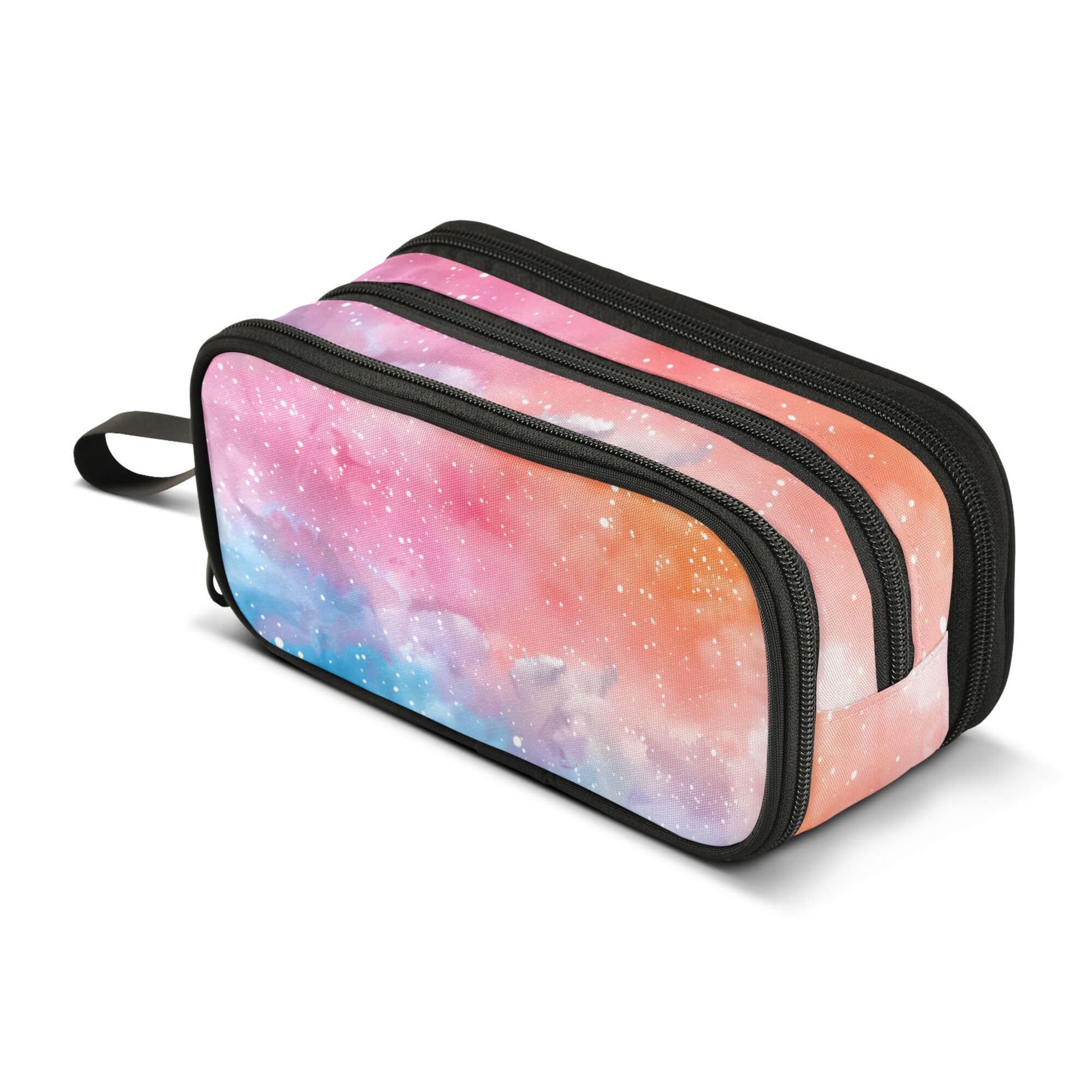Large Pencil Case, Big Capacity Pencil Bag Pen Pouch Holder 3 Compartments,Beautiful Glittering Watercolor School Office Supplies Stationery Makeup Bag Storage Organizer for Students Girls Boys Women — image 1