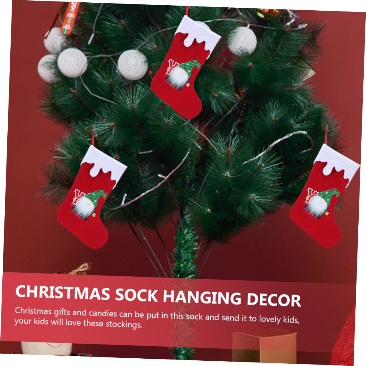 TOPBATHY 12 STK Gesichtsloser Weihnachtsstrumpf Kaminstrümpfe Hängende Tasche Christbaumschmuck Weihnachtsbaum Tasche Strümpfe Socken-geschenktüte Weihnachtstasche Vlies
