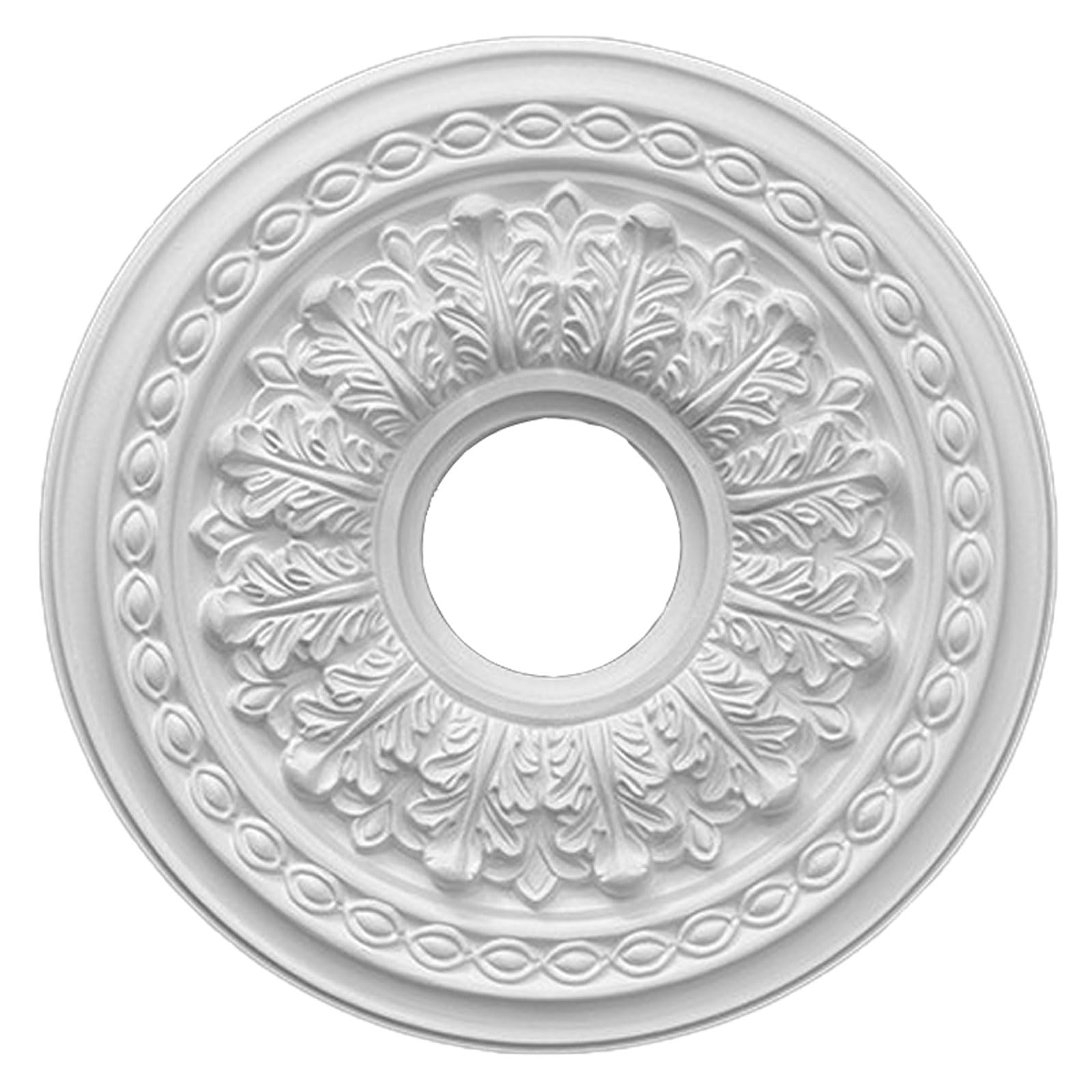 Foelanne White P Pu Ceiling Medallion For Fan Lamp, Chandelier, White, Multiple Sizes(,35Cm)