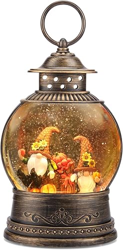 Gnomos de primavera, globo de nieve, gnomo de abeja de miel, decoración del Día Mundial de las Abejas, Temporizador de 6 horas, funciona con