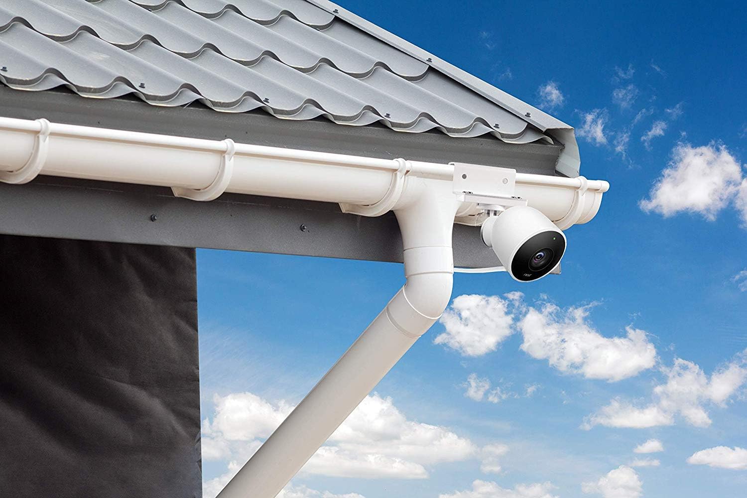 Wasserstein Weatherproof Gutter Mount Compatible with Nest Cam Outdoor with Magnetic Adapter, Better Placement for Better Protection (White)