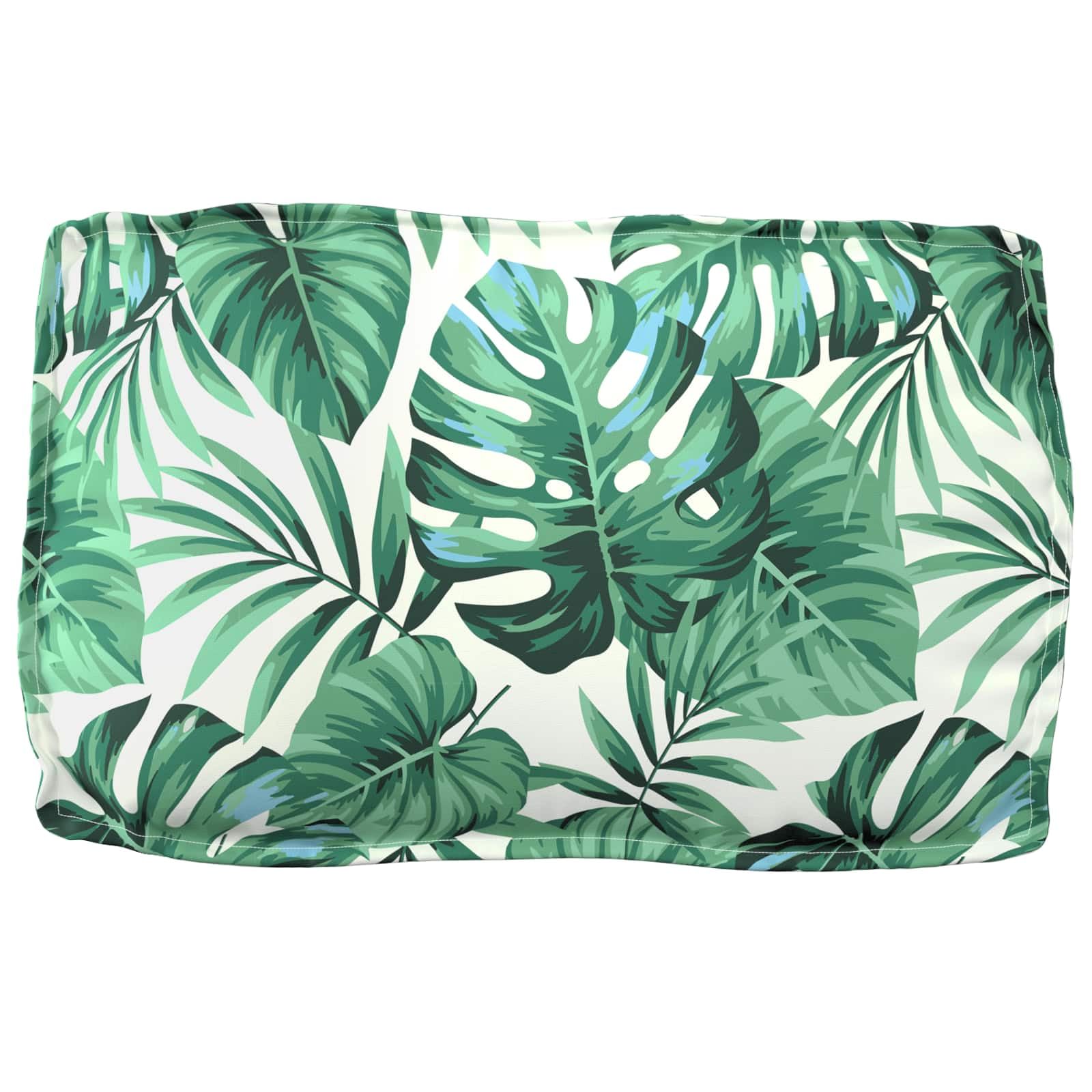 Palettenkissen Set 2er Pack Palettenauflagen Grünes Blattmuster Sitzkissen 80x80 cm und Rückenkissen 80x40 cm Polster aus Oxford-Gewebe für Outdoor Garten Terrasse