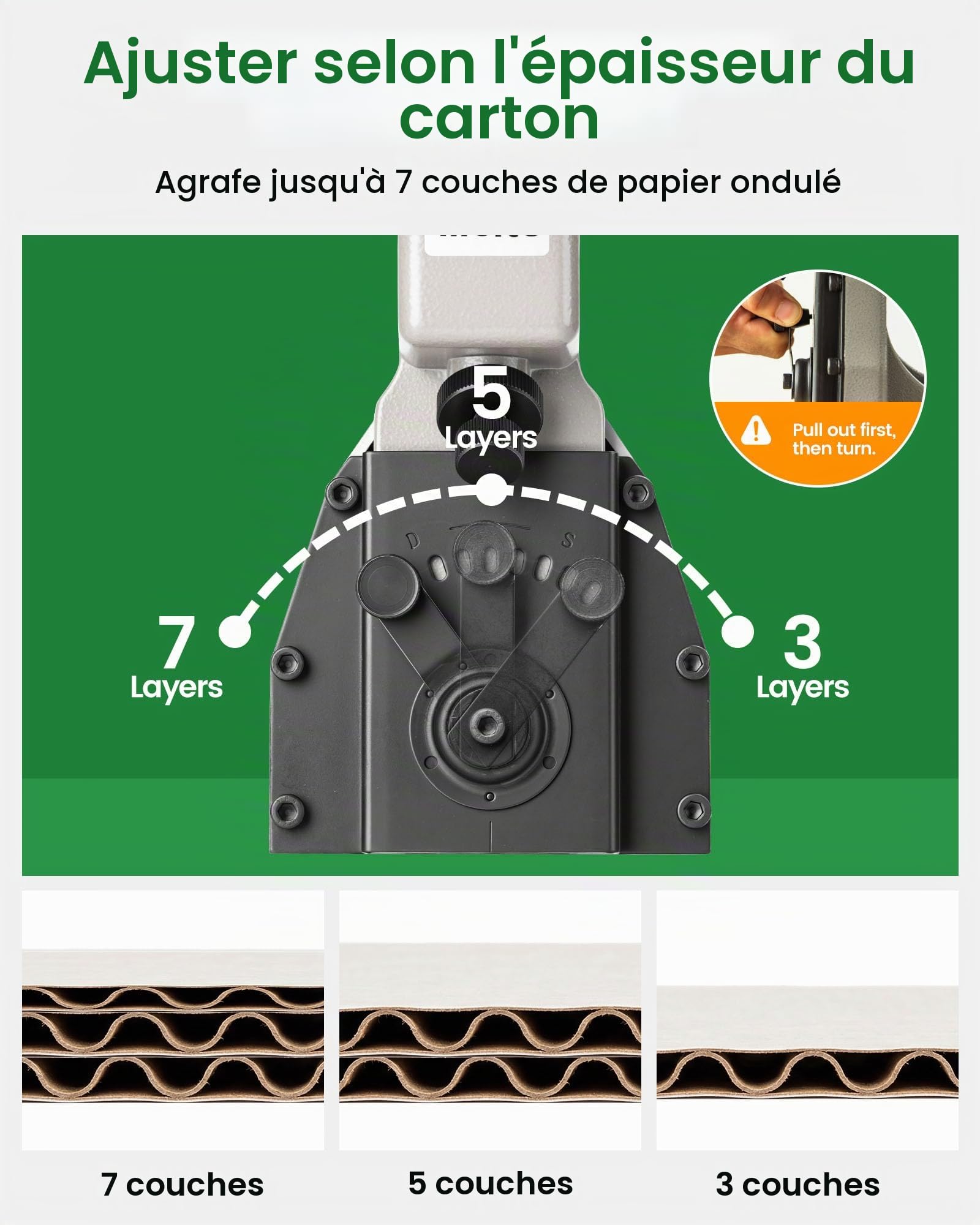 meite Agrafeuse Manuelle de Fermeture de Carton, Utilise des Agrafes pour Carton, Agrafeuse à Carton pour Carton Ondulé (Agrafeuse 18 mm avec agrafes)