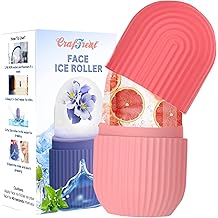 Rodillo de hielo CrafTreat para rostro, ojos y cuello &ndash; molde de hielo de silicona reutilizable para desinflar, cuidar la piel y masaje facial (rosa)