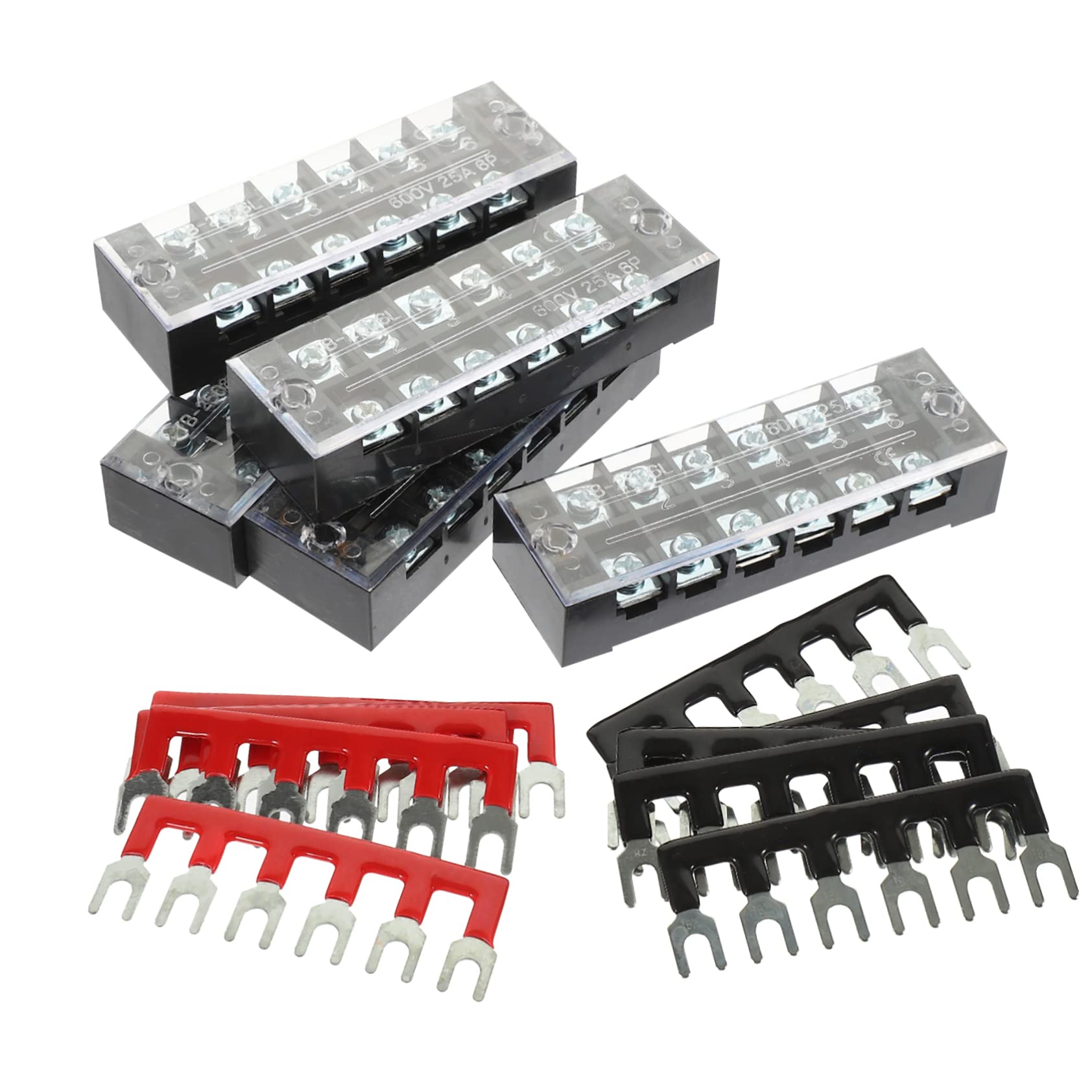 Cabilock 2 Sätze Terminalblock Schraubklemme Set mit Isoliertem Mehrfach Verbindungsstreifen Langlebig Installieren Geeignet für Elektrische Verdrahtung und Fahrzeuginstallation
