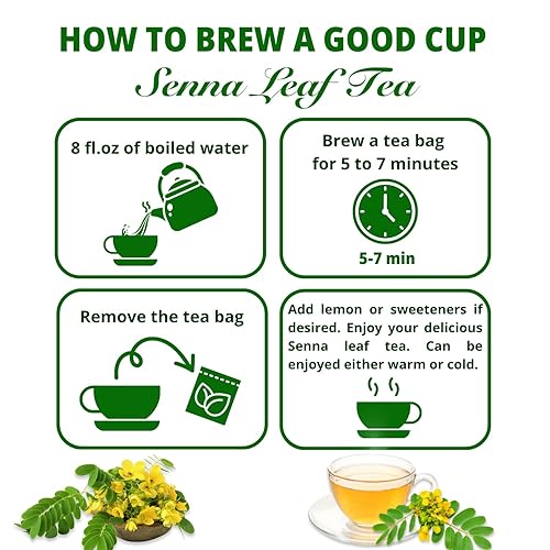 Miniatura 7 de VIDA FARM Té Senna prémium para el estreñimiento, 125 bolsas de té, hojas de sena 100% naturales, sin OMG, sin cafeína