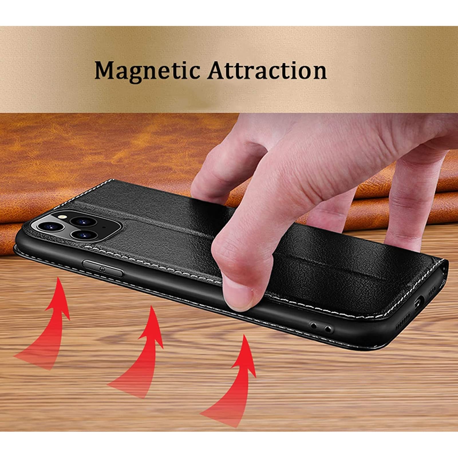 Hülle Kompatibel mit iPhone 13 Mini/13/13 Pro/13 Pro Max, Echt Lederhülle Schutzhülle mit Sichtfenster Magnet Verschluss Klapphülle Handyhülle,Blau,13 Pro Max 6.7"