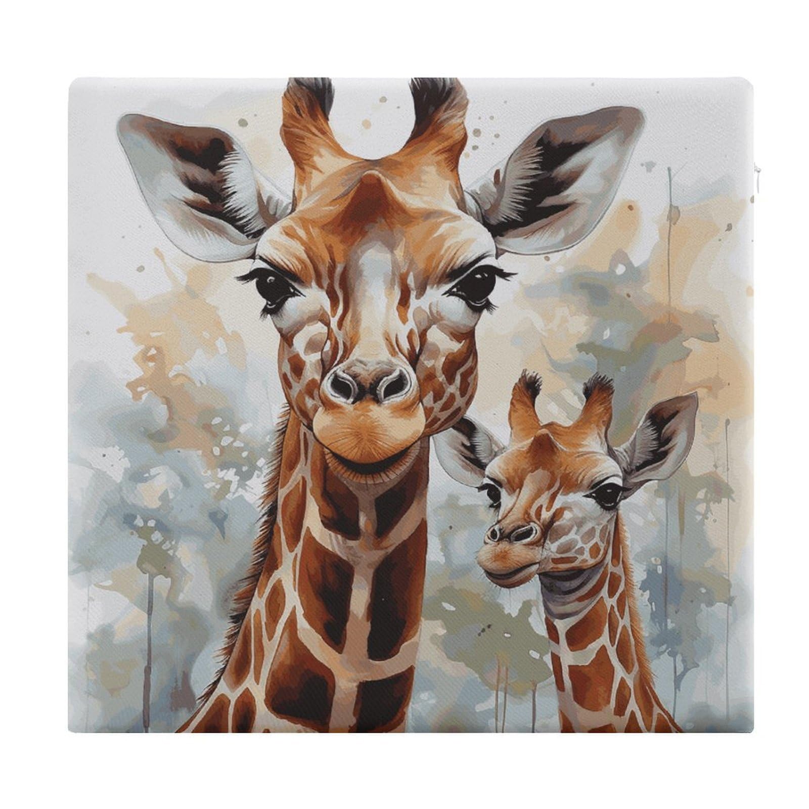 LDGSUPH - Watercolor Deer Giraffe Seat Cushions for Office Chair Square Cushions Soft Floor Cushions Comfy Memory Foam Cushion Cushions for Home, Travel and
