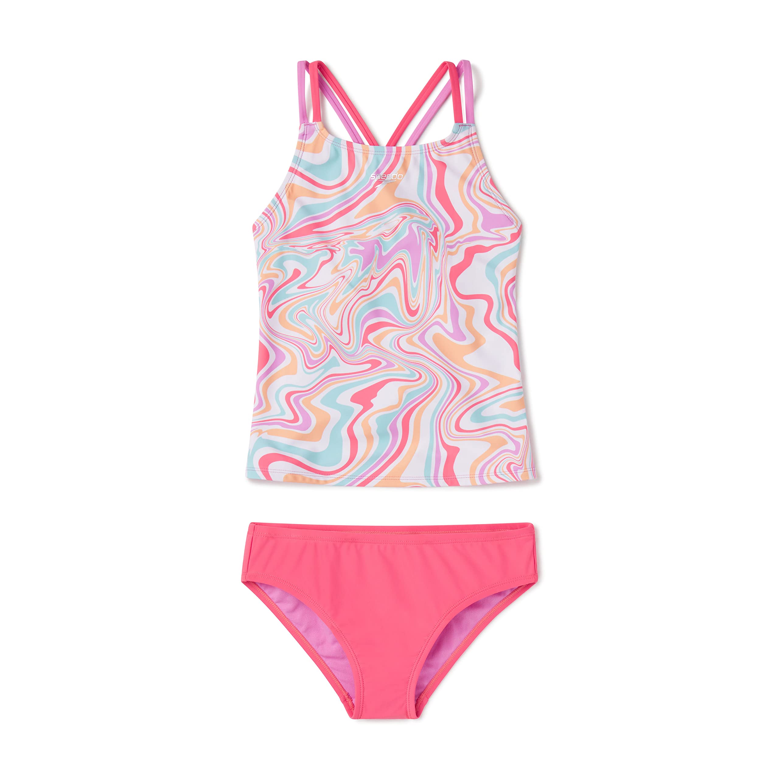Speedo girls Swimsuit Two Piece Tankini Thin Strap