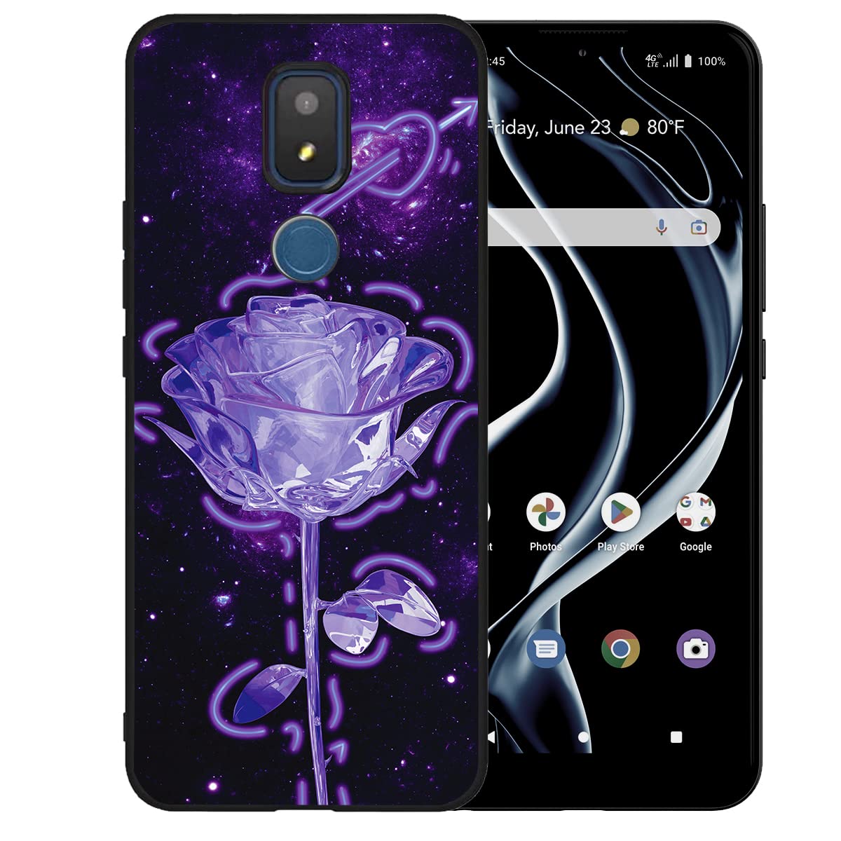 Bestrella Case for AT&T Motivate 3 Phone Case AT&T Motivate 3 Shockproof Full Body Protection Case (Ice Rose)