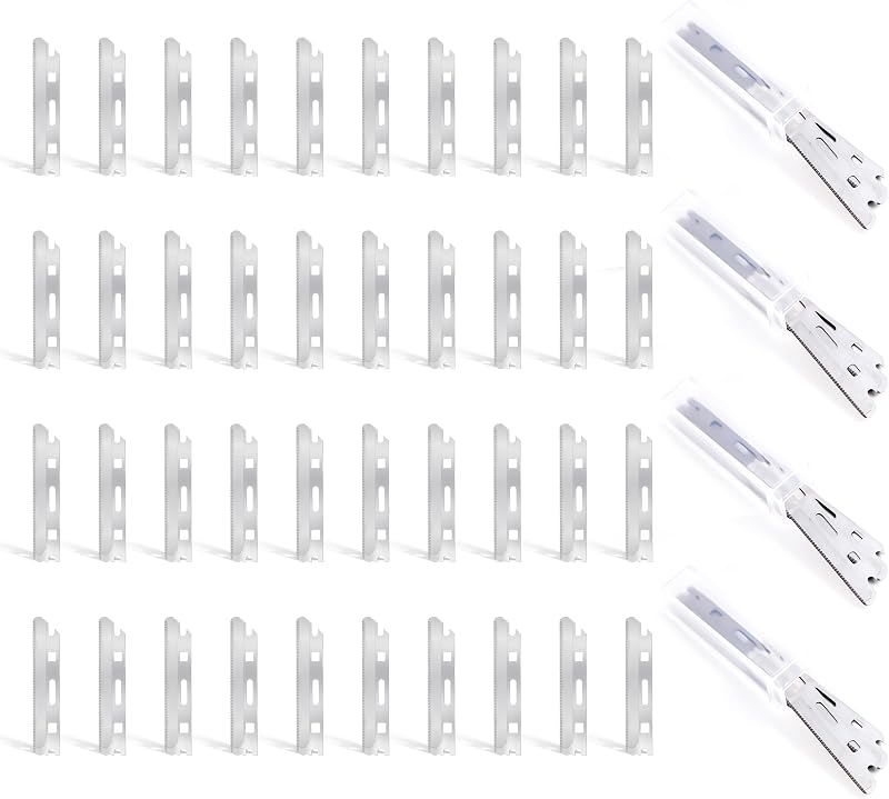 Aparelho de barbear facial MoHern com cabo metálico e 40 lâminas de reposição