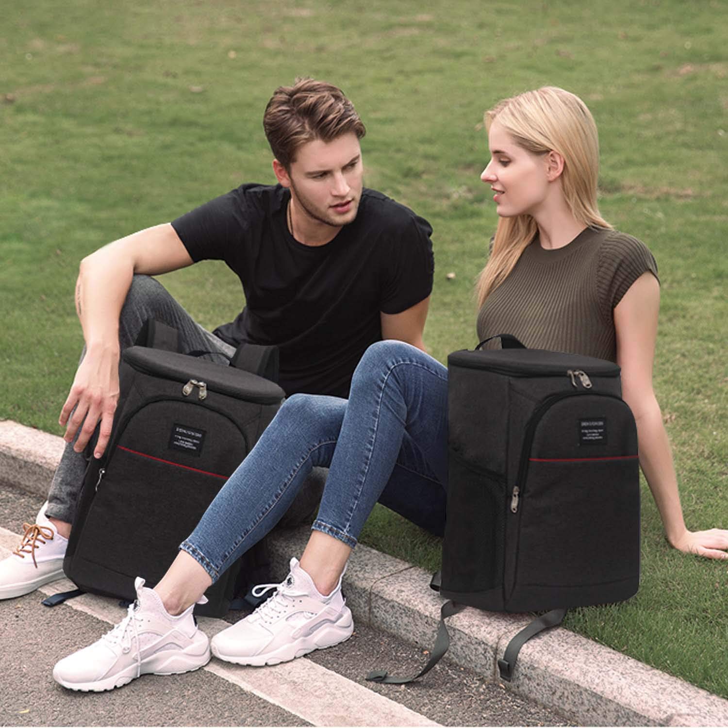 FANDARE Tragbar Lunchrucksack Kühltasche Lunch Bag Thermotasche Cooler Bag Eistasche Picknicktasche Mittagessen Lunchtasche Isoliertasche Wasserdicht für Herren Damen Arbeit Schule Ausflug