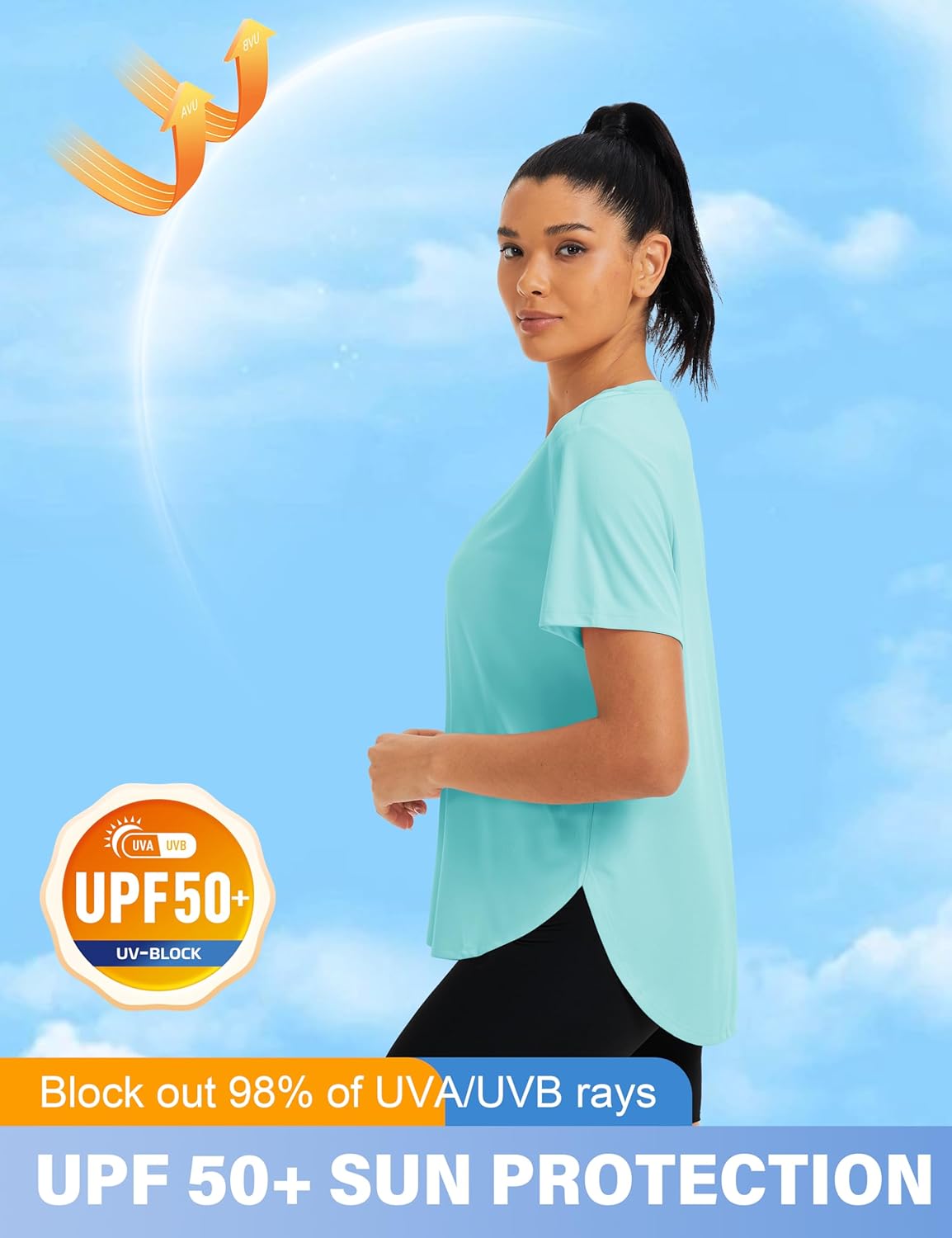MAGCOMSEN Women Workout Short Sleeve Tops UPF 50+ Sun T Shirt Quick Dry Moisture Wicking Shirts for Yoga Running Hiking - Image 4