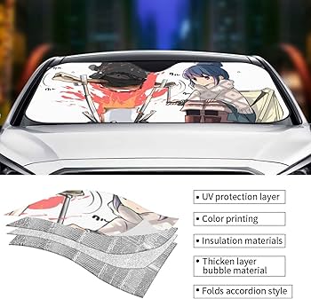 Amazon | ゆるキャン△ サンシェード サンシェード車フロントカバー 車