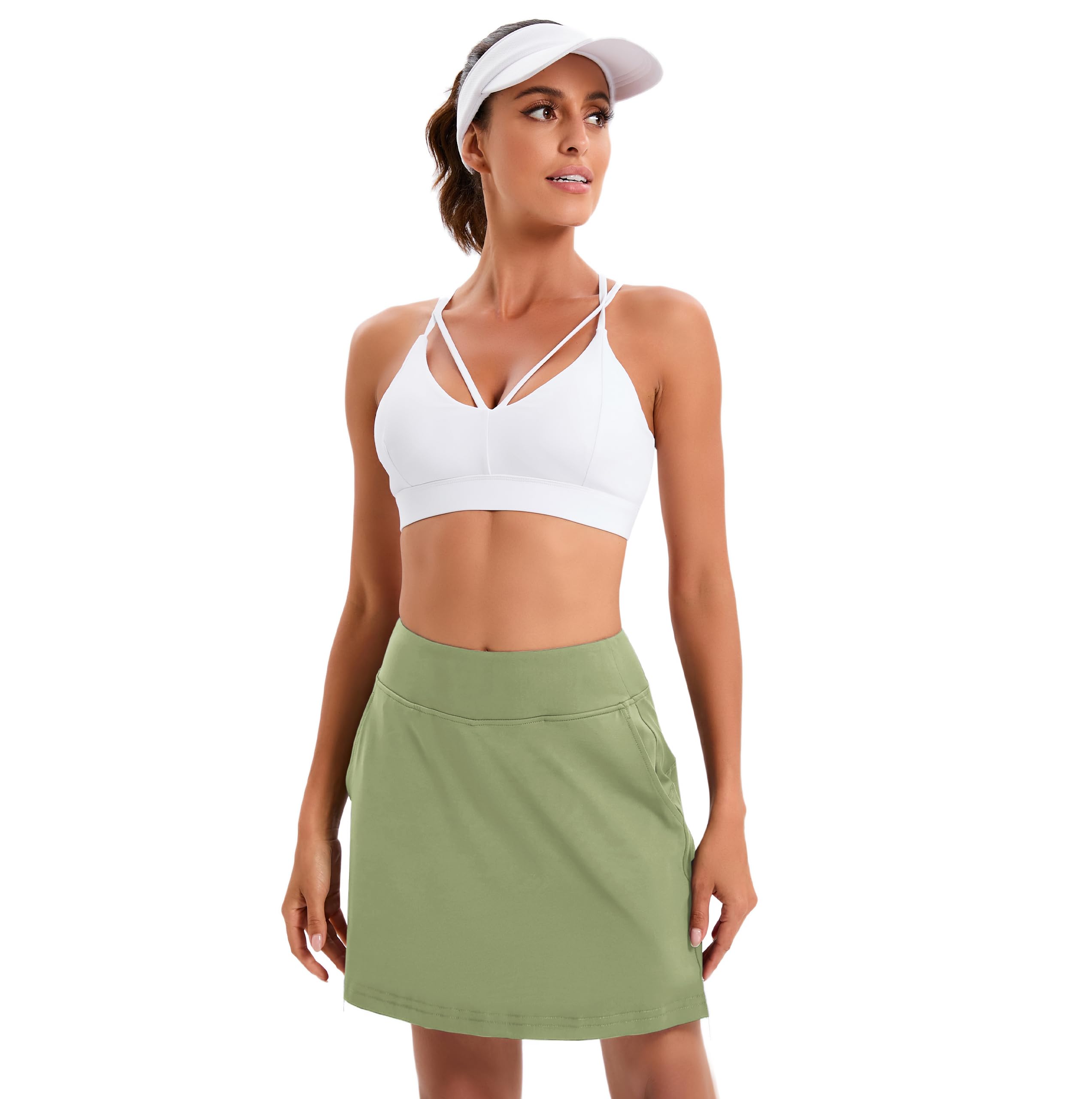 Timuspo Damen Tennisrock mit Hose Kurze Hosenrock mit Taschen Sommer Sports Skort für Golf Wandern Laufen Radfahren