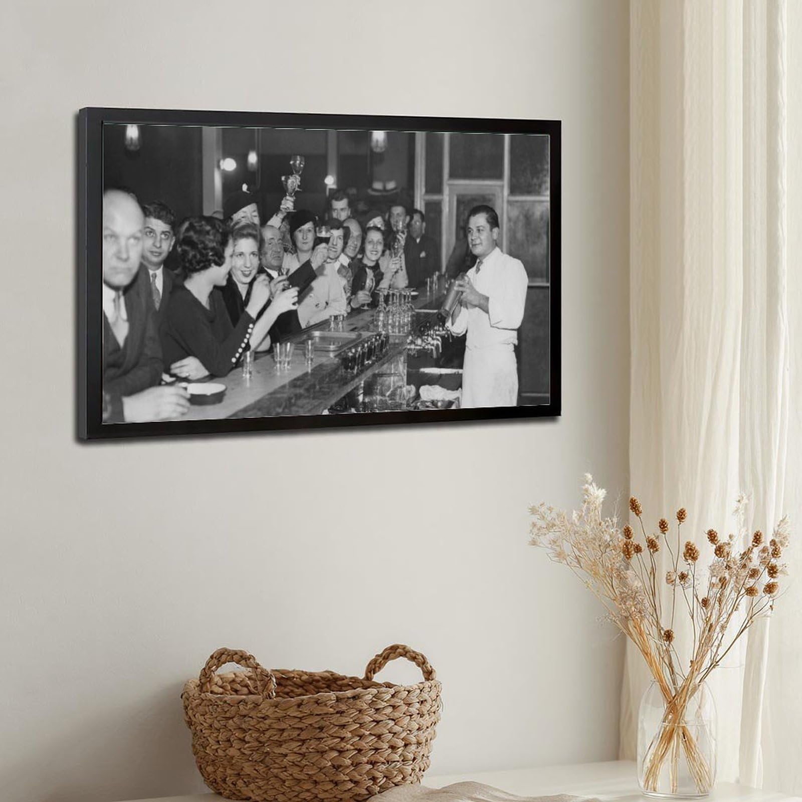 WCYB Fin de la prohibición en un bar – Póster de la 18ª enmienda de la enmienda, arte de pared para oficina, marco colgante de 40,6 cm de largo x 61 cm de ancho