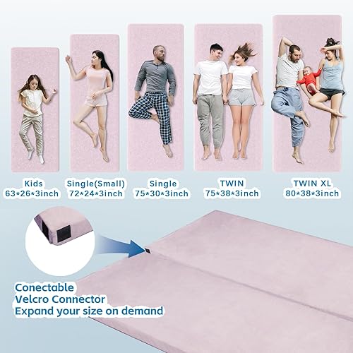 Miniatura 4 de KingChii CertiPUR-US, colchón de espuma viscoelástica, portátil, enrollable, para viajes, campamento, colchón para dormir y suelo, colchón de cuna,