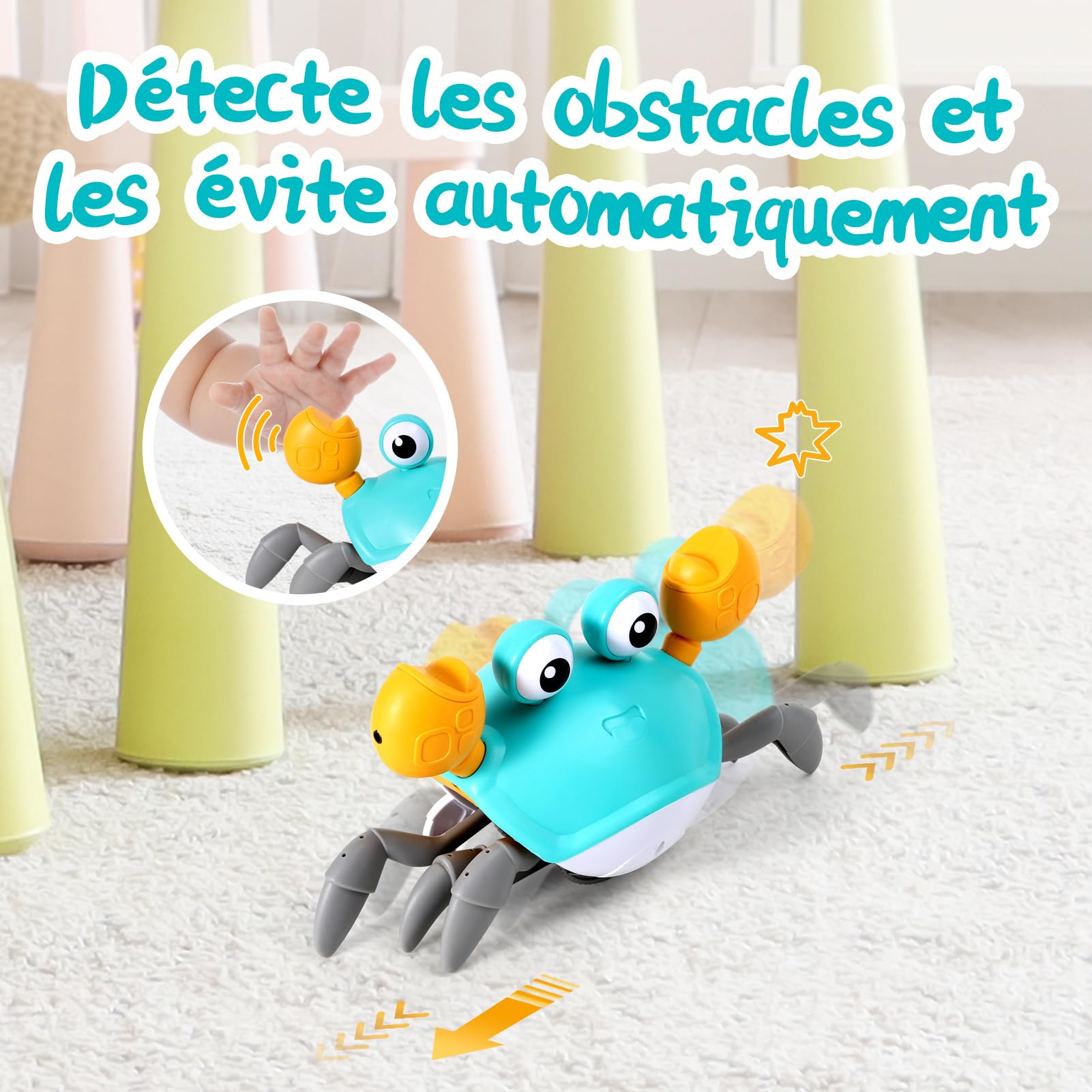 ECHOCUBE Crabe interactif, Crabe Musical interactif Qui évite ECHOCUBE Crabe interactif, Crabe Musical interactif Qui évite