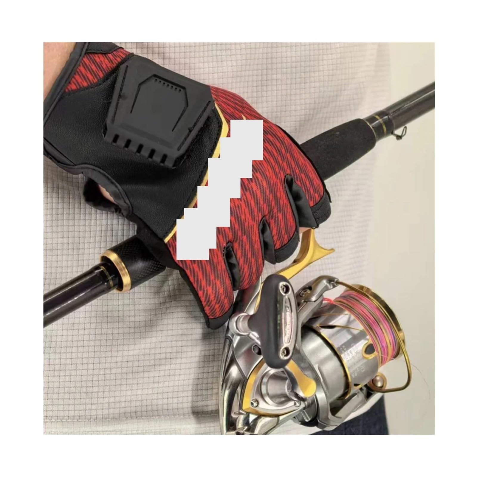 Guantes de Pesca for Hombres y Mujeres, Rock Lure Cuero PU Tres Dedos Ligeros Antideslizantes para Pesca