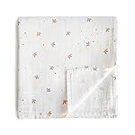 mushie Muslin Baby Swaddle Blanket | 100% Organic Cotton (Sparrow)
