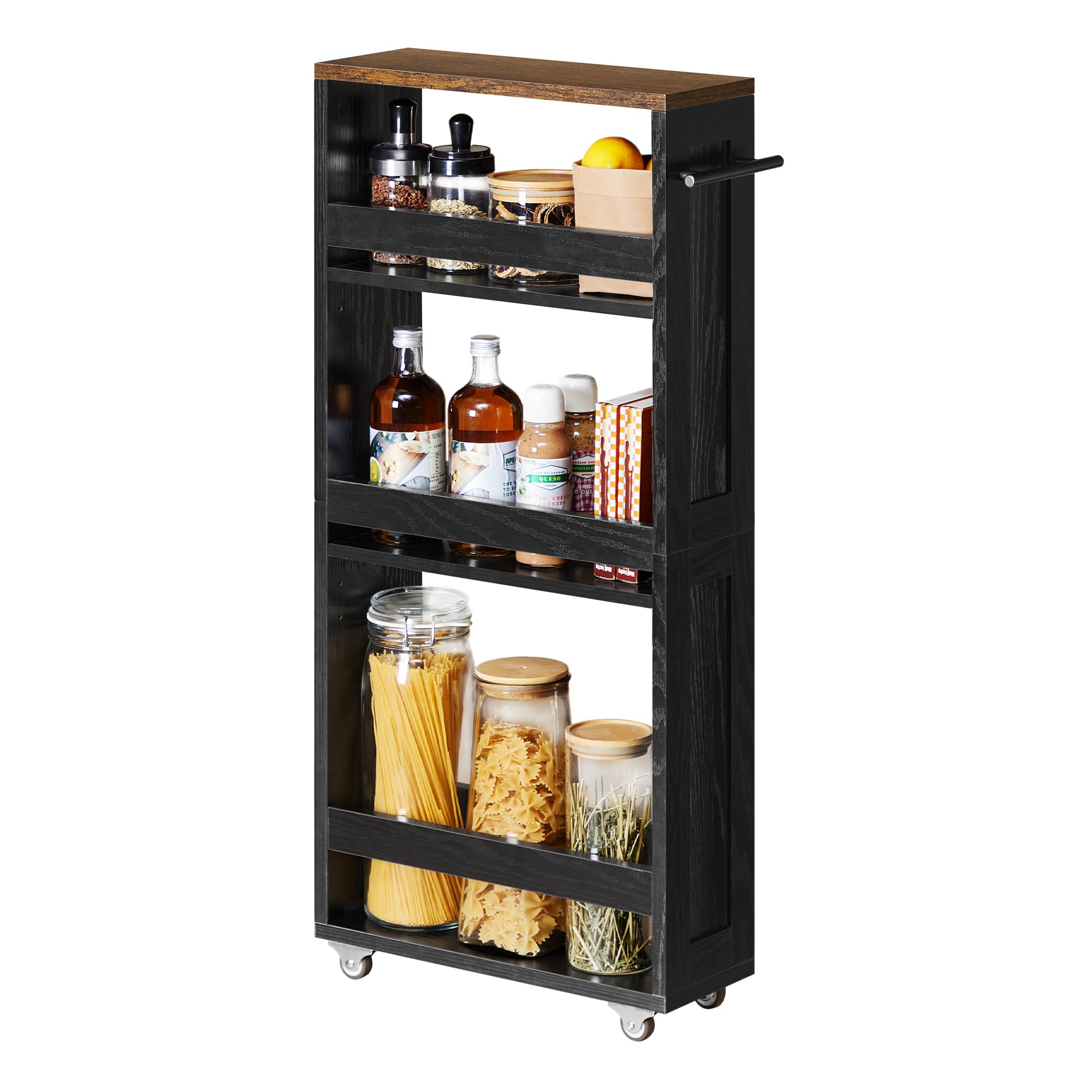 VASAGLE 4-Tier Slide-Out Storage Cart - Slim Kitchen Cart
