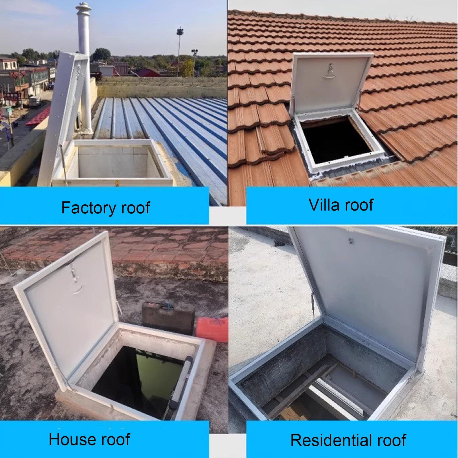 Aleación Aluminio Trampilla Acceso Al Techo Acceso Emergencia Ventanas Cubierta Escape Impermeable Trampilla Techo con Pestillo Puerta Cubierta Pozo para Patio Puerta(70x80cm)