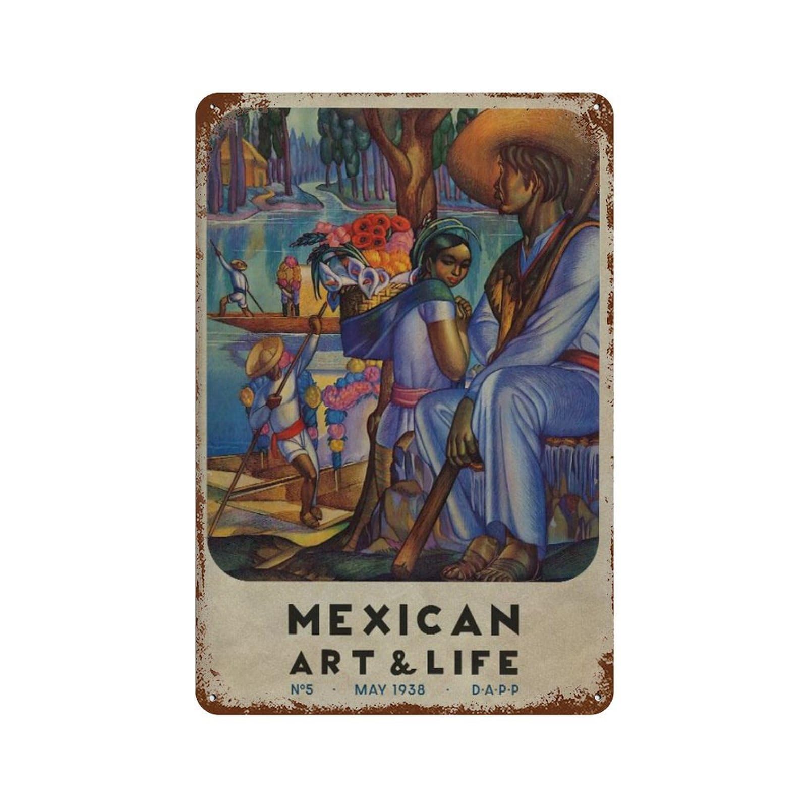 xiaoxiaoshen Vintage Mexico And Life Mexican Travel Wall Decor Art Metal Tin Poster Modern Home Decor Art Home Bar Shop Decorations Vintage Sign 30x20cm