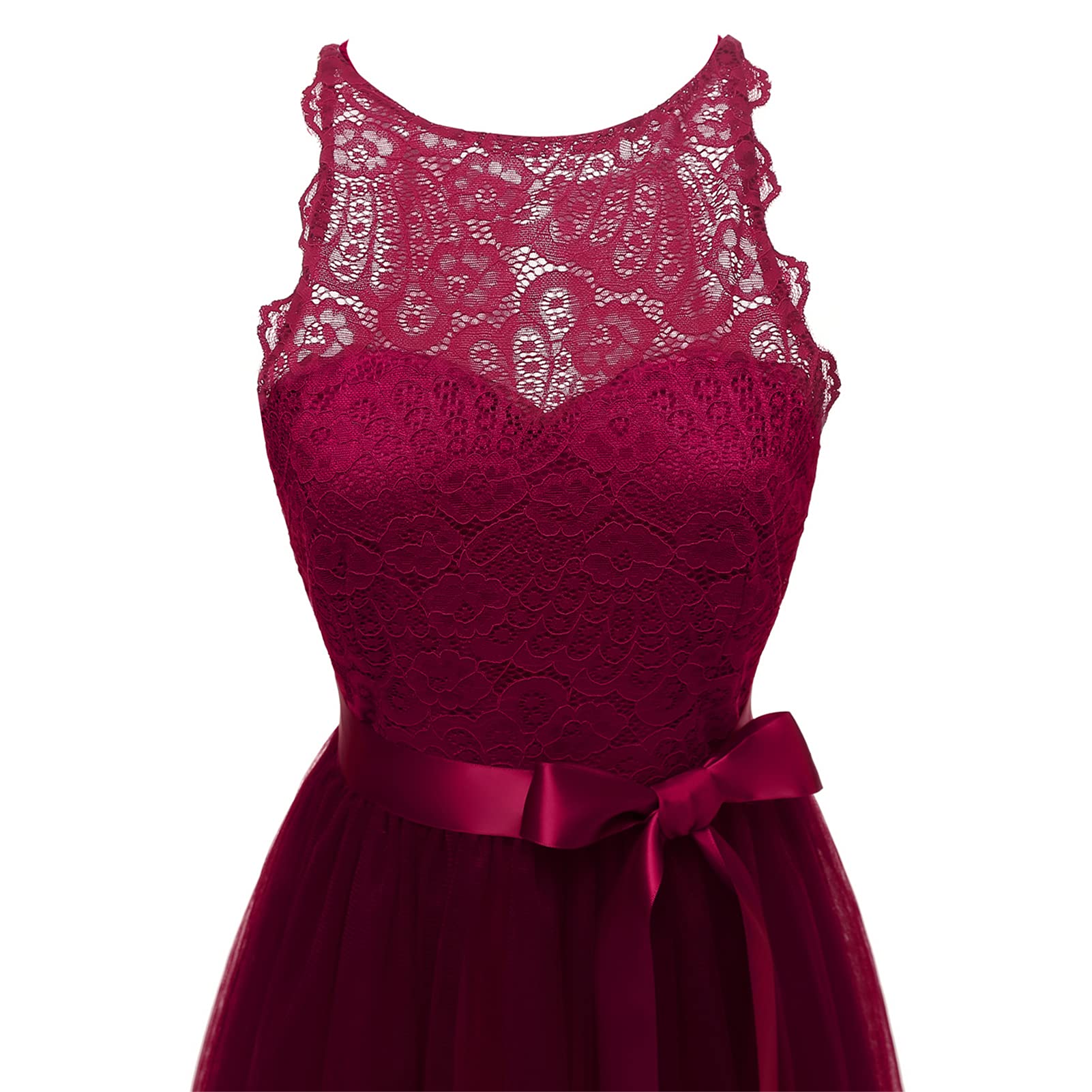Vestido de encaje sexy sin mangas de cintura alta mini vestidos de fiesta casual vestido de cóctel vestido de boda de verano