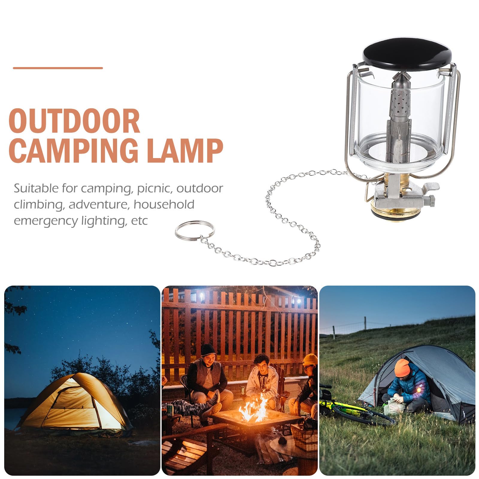 Lanterne à Gaz de Camping Légère et Portable, Lampe à Propane pour Tente Extérieure, Éclairage de Camping D'appoint, pour Randonnée et Activités Plein Air, 1 Pièce